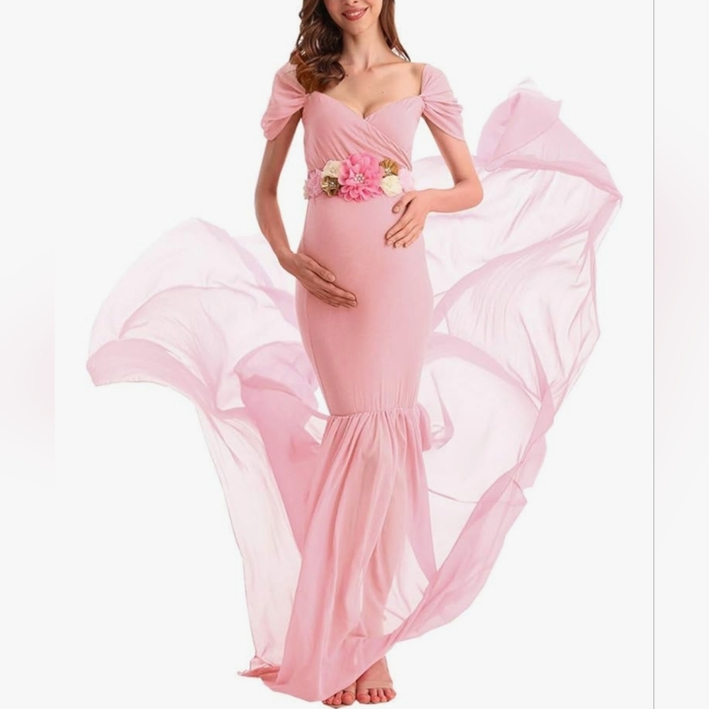 Pink Maternity Photoshoot Gown